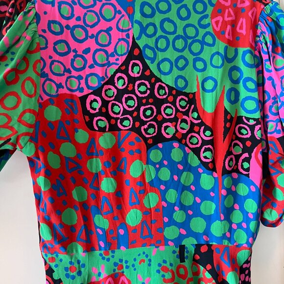 NWT Rhode Leanna Mini Dress - Mixed Print, Twist-Front - Size 14 - Picture 12 of 15